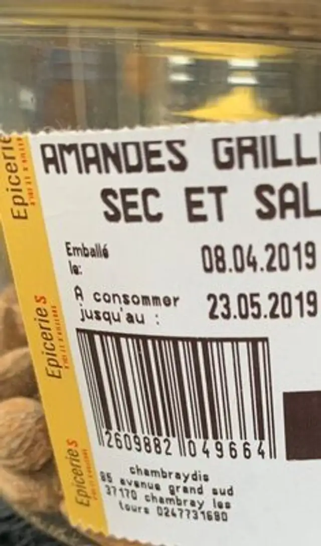 Amandes grillees a sec et salees