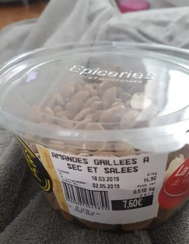 Amande grillées à sec et salée