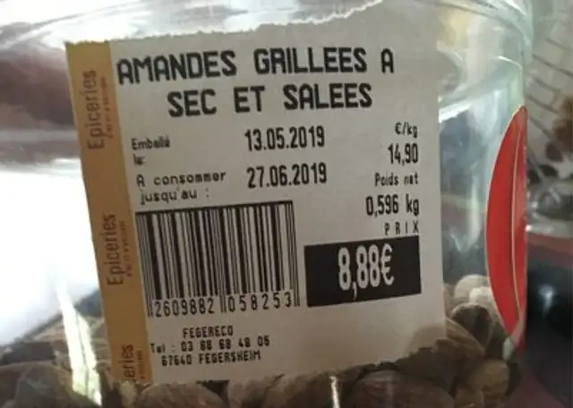 Amandes grilles a sec et salees