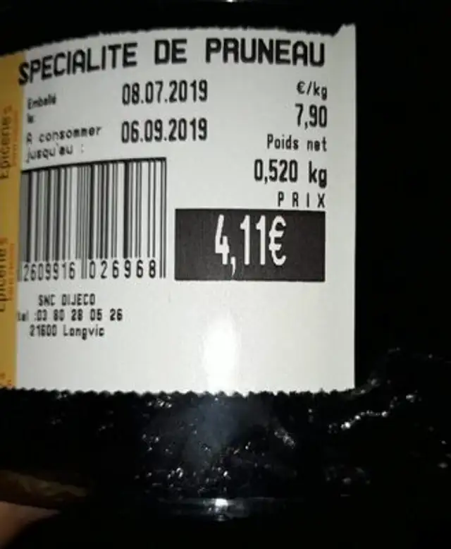 Spécialité de pruneau
