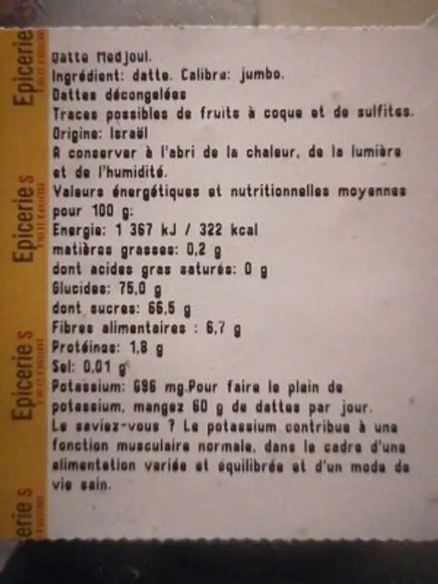 Dattes medjoul