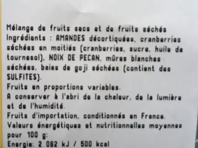 Melange bien etre ingredients label