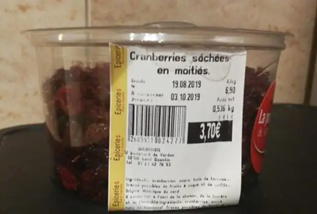 Cranberries séchées