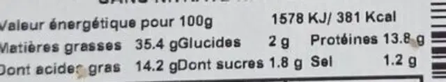 Terrine de campagne ronde nutrition facts table