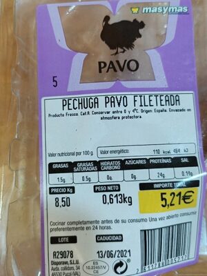 Pechuga pavo fileteada front packaging