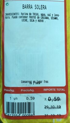 Barra solera