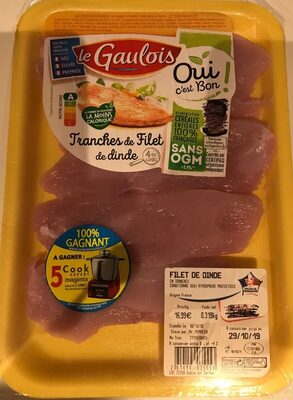 Tranches de filet de dinde front packaging