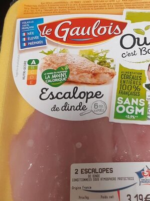 Escalopes de dinde front packaging
