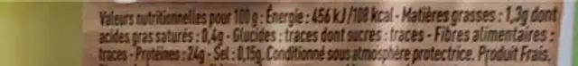 Escalope extra fine de dinde nutrition facts table