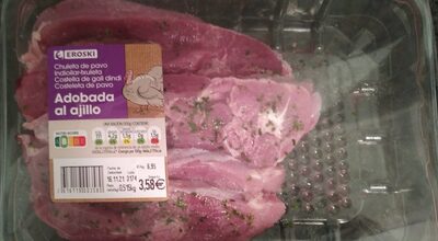 Chuleta de pavo adobada al ajillo