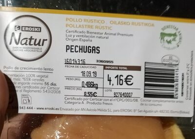 Pechugas de pollo rústico