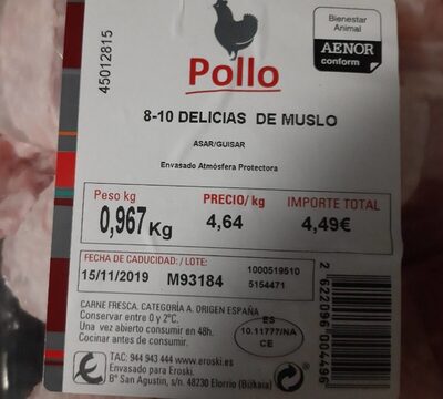 Delicias de muslo de pollo