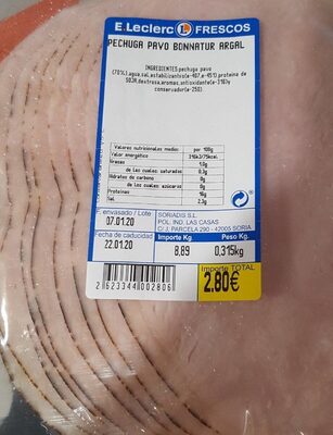 Pechuga Pavo Bonnatur