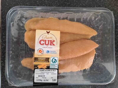 Pechuga fileteada de pollo