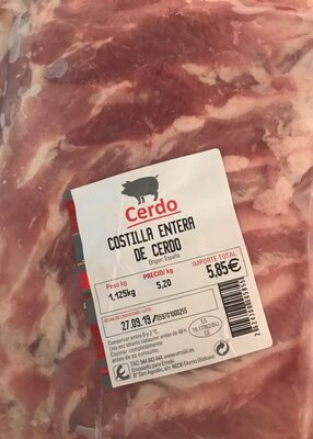 Costilla entera de cerdo front packaging