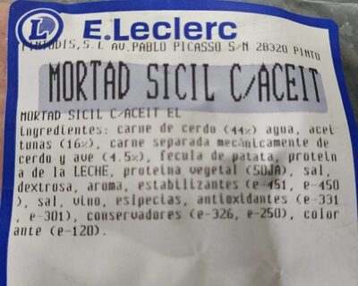 Mortadela siciliana front packaging