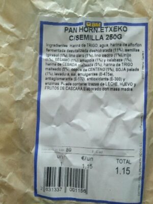 Pan semilla front packaging