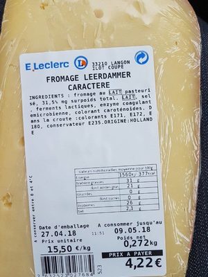 Fromage leerdamer caractère