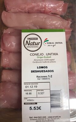 Lomos dehuesados de conejo