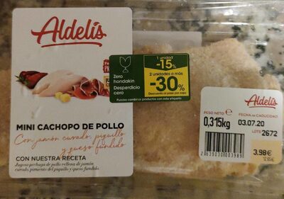 Mini cachopo de pollo front packaging