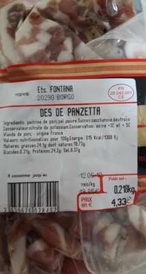 Des de panzetta front packaging