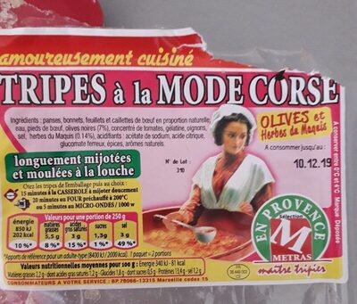 Tripes à la mode Corse front packaging