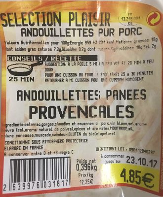 Andouillettes panées provençales