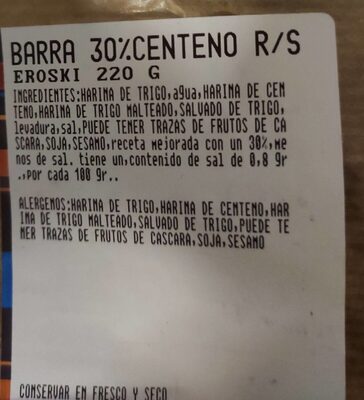 Barra 30% centeno