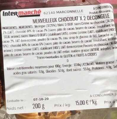 Merveilleux Chocolat x2 Decongele