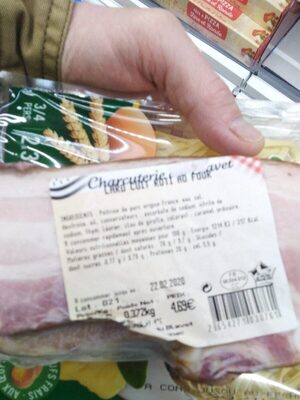 Lard cuit rôti au four front packaging