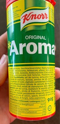 Aromat original ingredients label