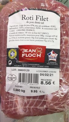 Roti filet de porc demi-sel