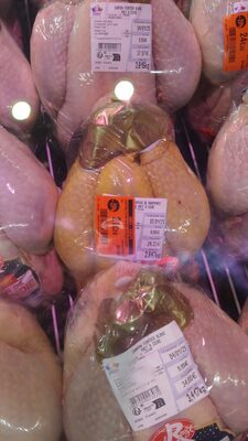 Chapon fermier blanc prêt à cuire