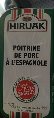 Poitrine de porc à l'espagnole