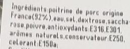 Rillon artisanal ingredients label
