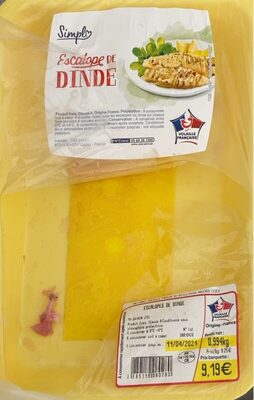 escalope de dinde front packaging