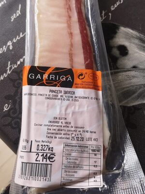 Panceta ibérica front packaging