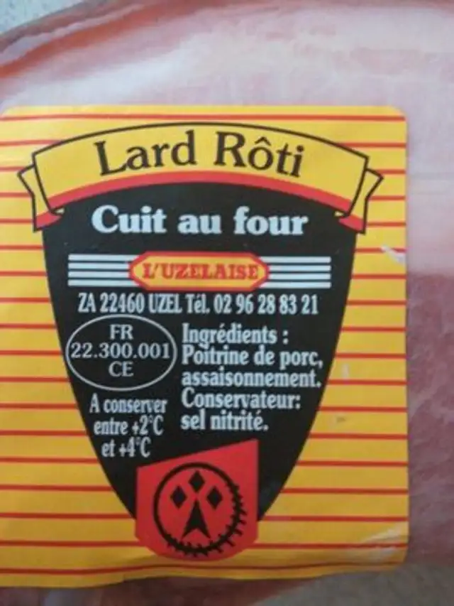 Lard roti ingredients label