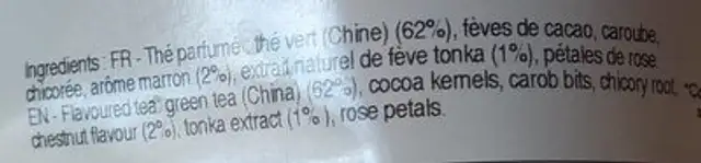 Thé des étoiles nutrition facts table