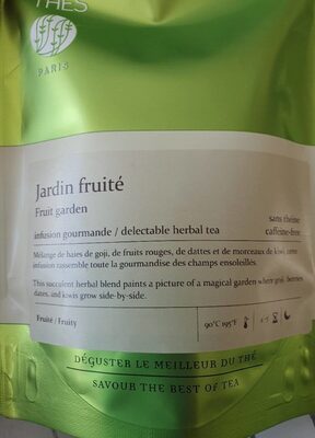 Thé jardin fruité front packaging