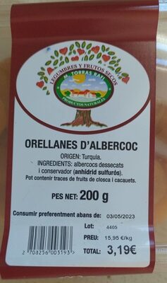 Orejones de albaricoque