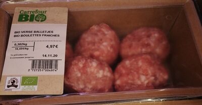 Bio boulettes fraîches front packaging