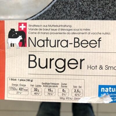 BEEF BURGER front packaging