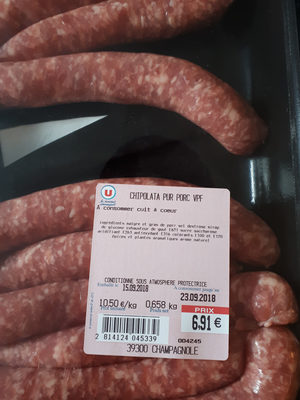 chipolatas pur porc vpf