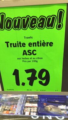 Trawlic Truite arc-en-ciel avec herbes de Provence