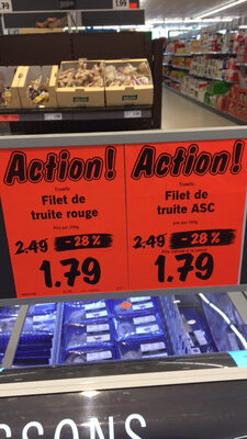 Trawlic filets de truite saumonee