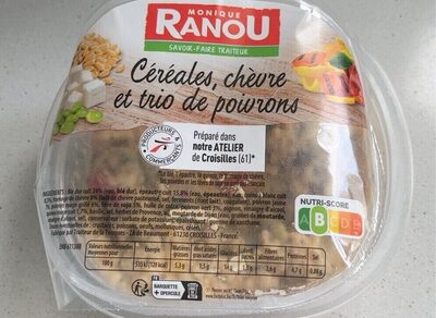 Cereales, chevre et trio de pouvrond front packaging