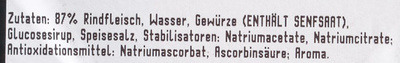  Rinder Hüftsteak ingredients label