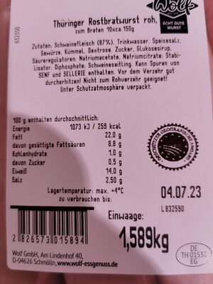 Thüringer Rostbratwurst