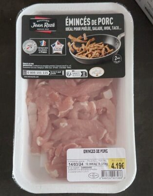 Émincés de porc